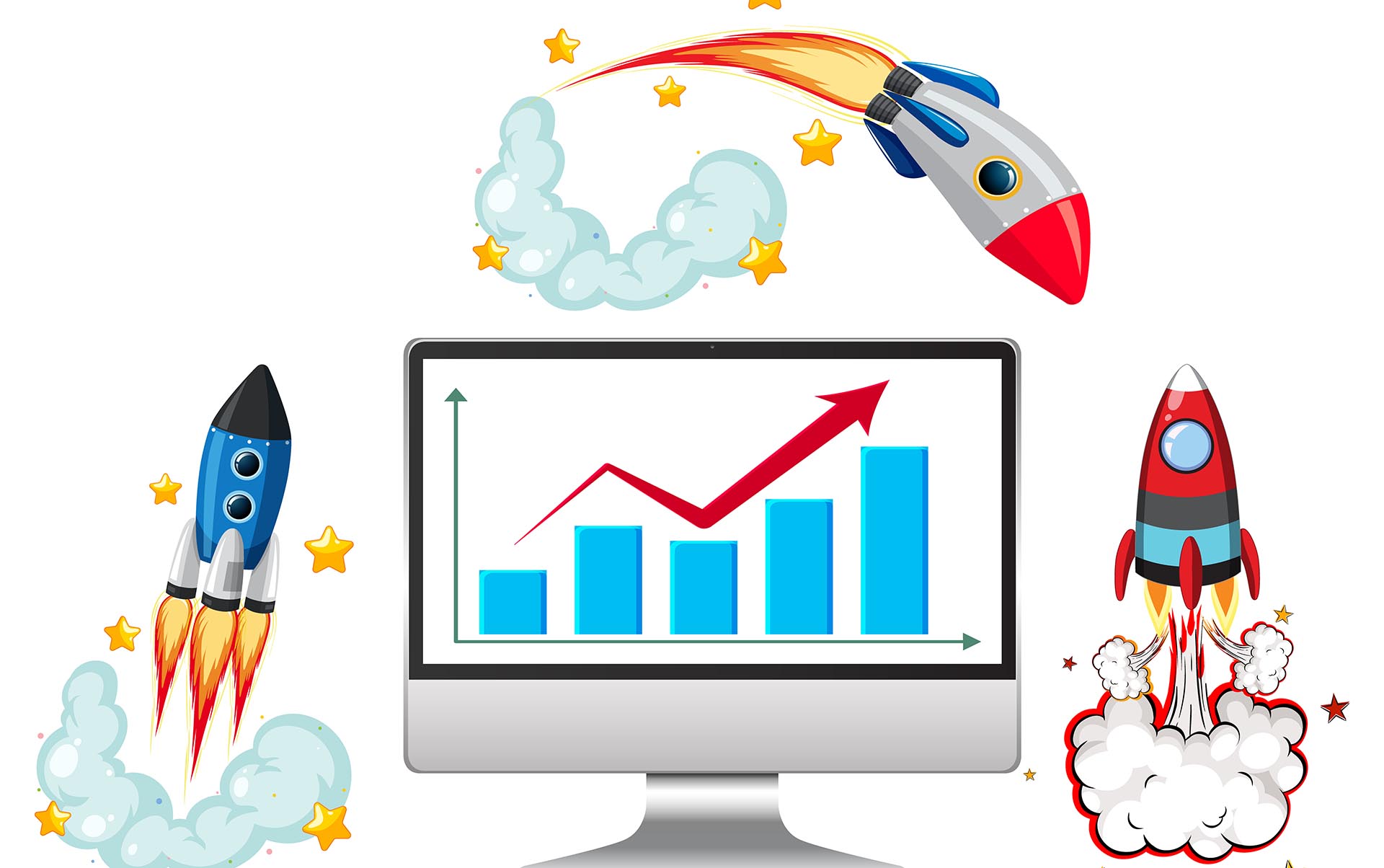 Rocket Growth and Success Illustration