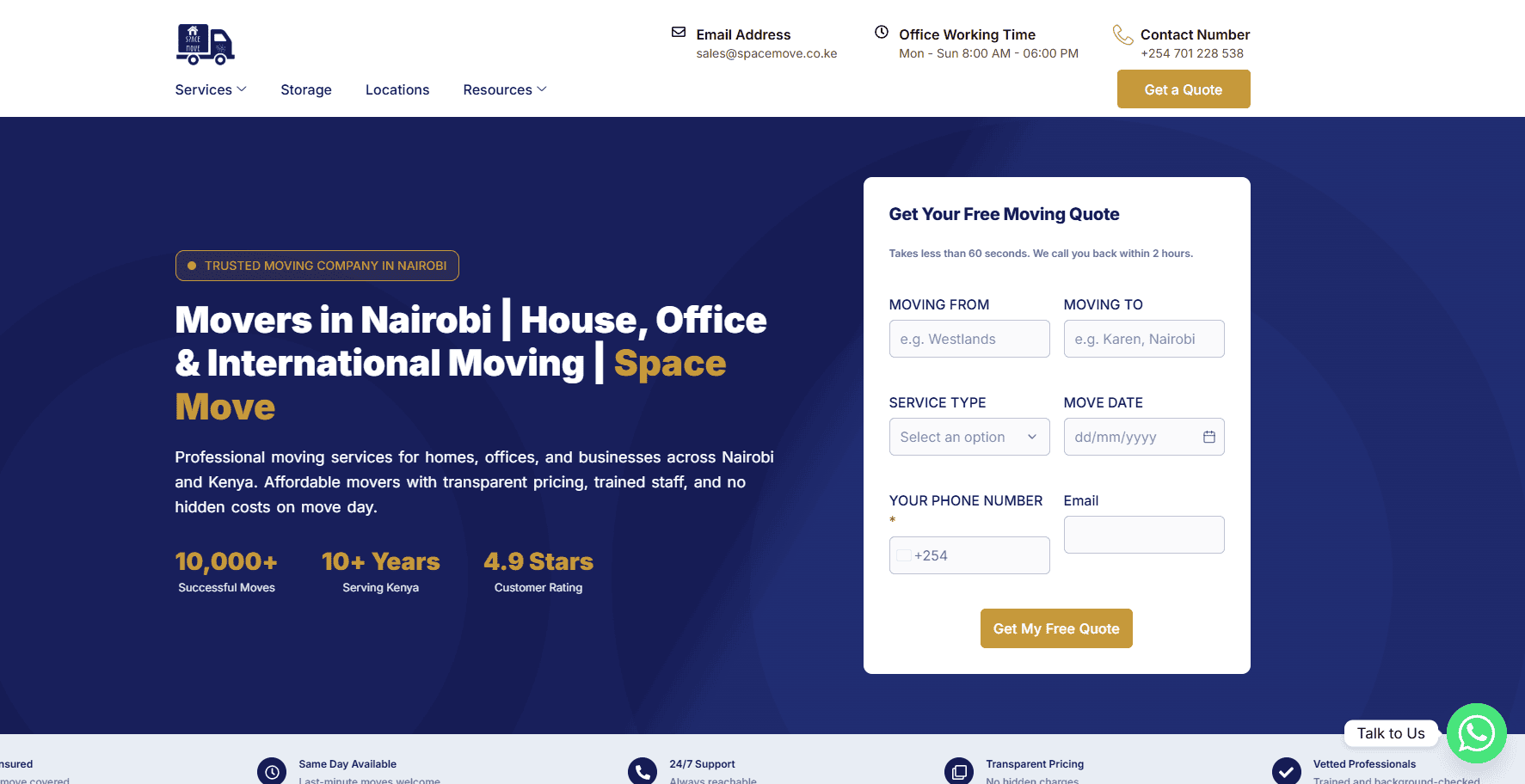 space move website rebuild